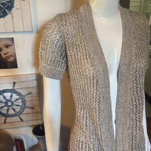 NWT northern reflections size small Open-Knit Short Sleeve Cardigan - Beige
